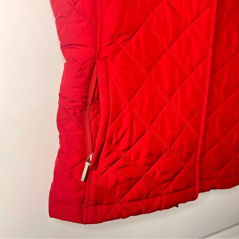 Lauren Ralph Lauren Vibrant Red Quilted Vest Sz Small - Picture 7 of 9